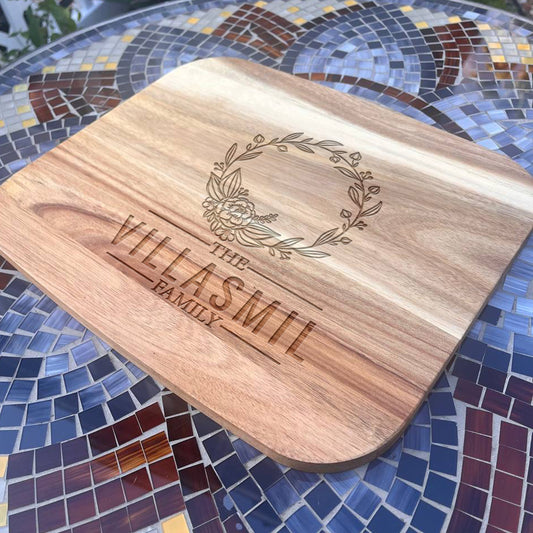 Mother's Day Gift, Personalized Cutting Board, Wedding Gift, Charcuterie Board, Couple Gift, Anniversary Gift, Acacia Wood Cutting Board