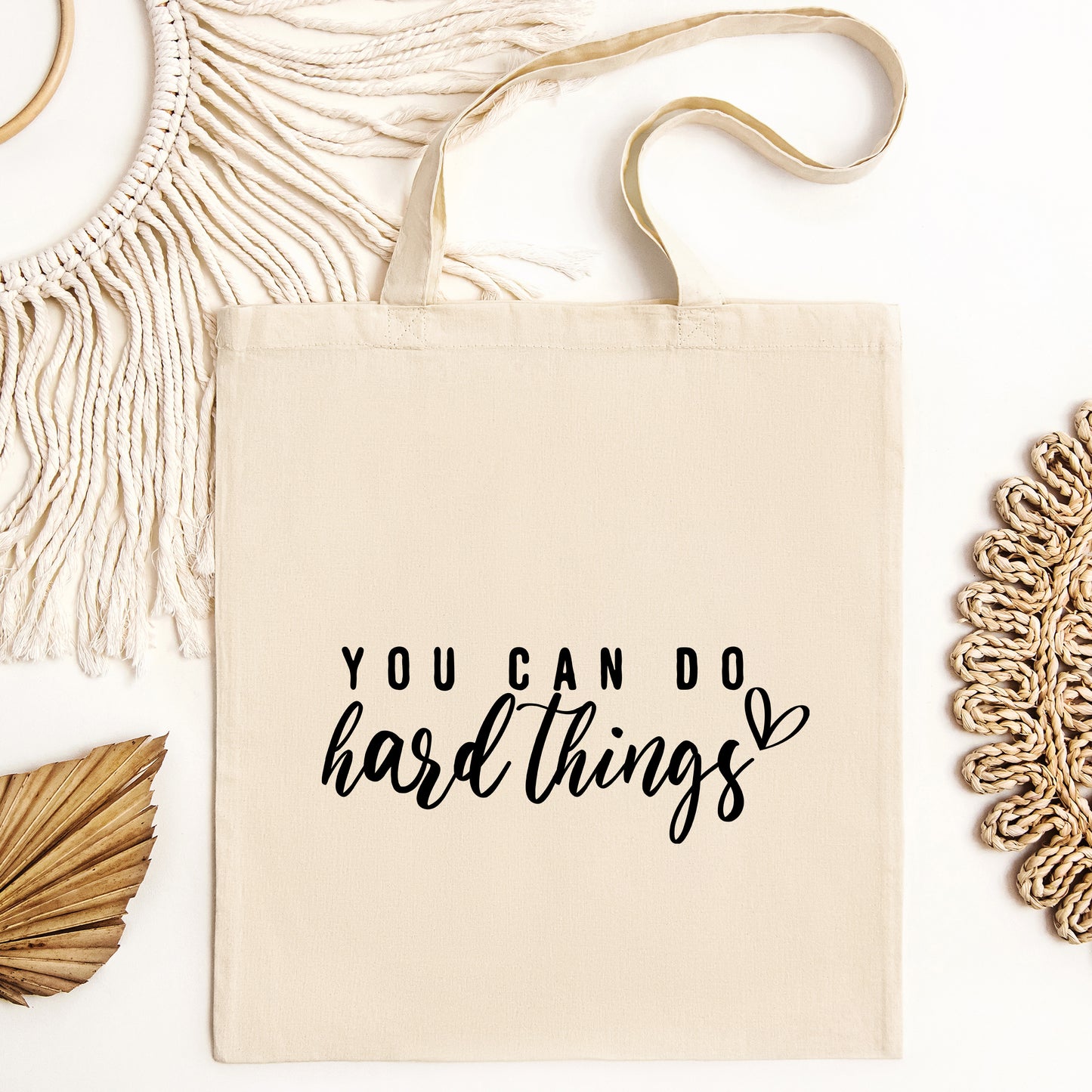 I Can Do Hard Things Canvas Tote, Tote bag aesthetic quote, self love gift, positive quote gift, uplifting gifts, reusable bag