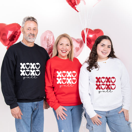 XOXO Y'all Retro Valentines Sweatshirt, Cute Valentine's Day Crewneck, , XOXO Valentine Hoodie, Valentines Day Gift For Women