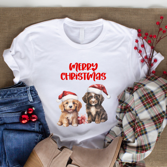 Christmas Puppies Shirt, Puppy Mom Shirt, Dog Mom Christmas Shirt, Dog Lover Holiday Shirt