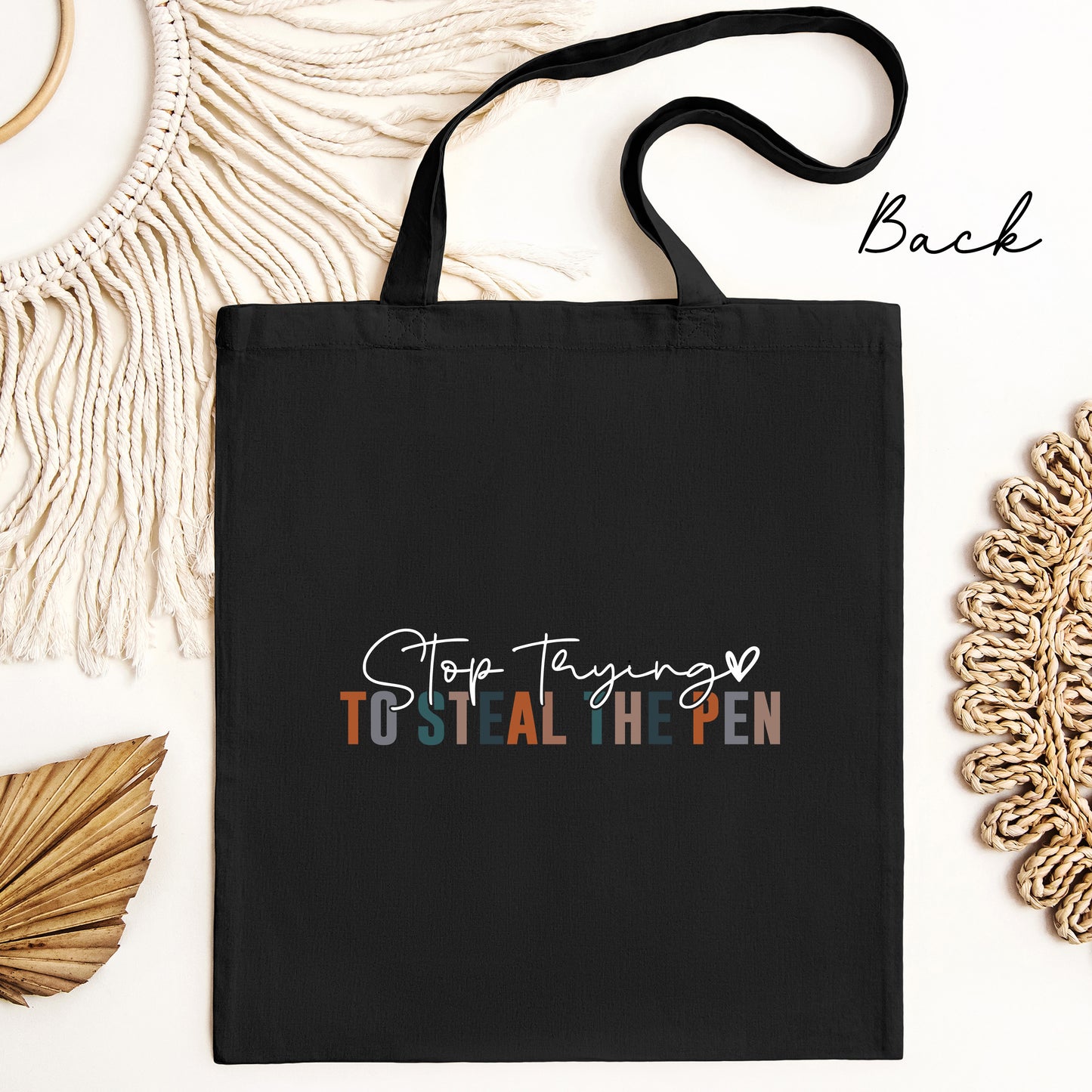 God Is Still Writing Your Story Canva Bag, Stop Trying To Steal The Pen Tote Bag, Christian Gifts, Bible Verse Bag, Bible Shoulder Bag, Spiritual Gift