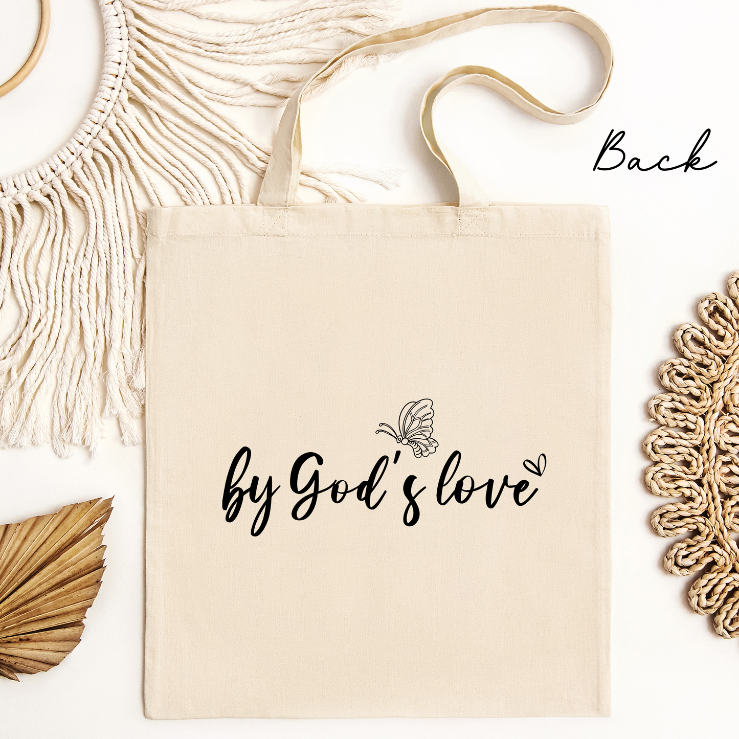 Butterfly Transformed by God's Love Tote Bag, Butterfly Shoulder Tote,Canvas Tote Bags for Women, Butterfly Tote Gift for Her,Christian Tote