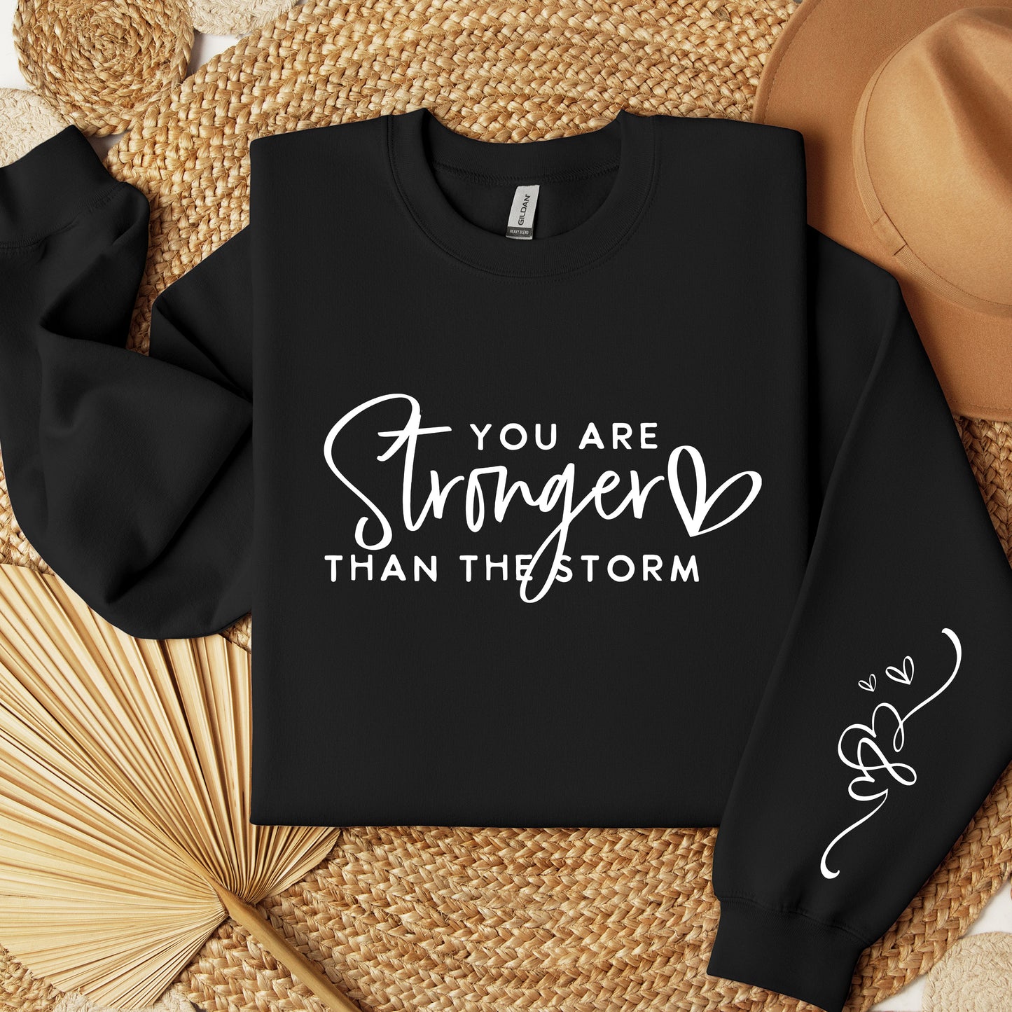 Stronger Than The Storm Crew neck, Inspirational Sweatshirt, Positive Sweatshirt, Motivational Sweater,Empowered Women,Sweatshirt For Women