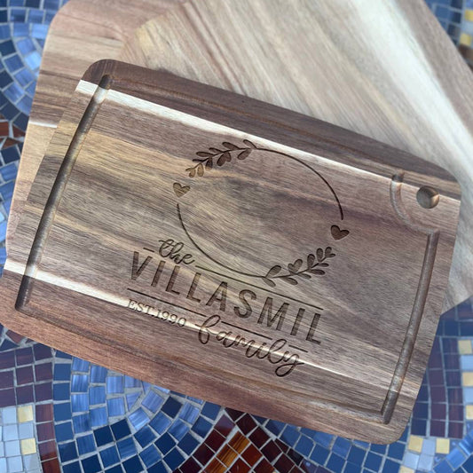 Personalized Cutting Board Wedding Gift, Acacia Charcuterie Board, Unique Valentines Day Gift, Bridal Shower, Engraved Engagement Present