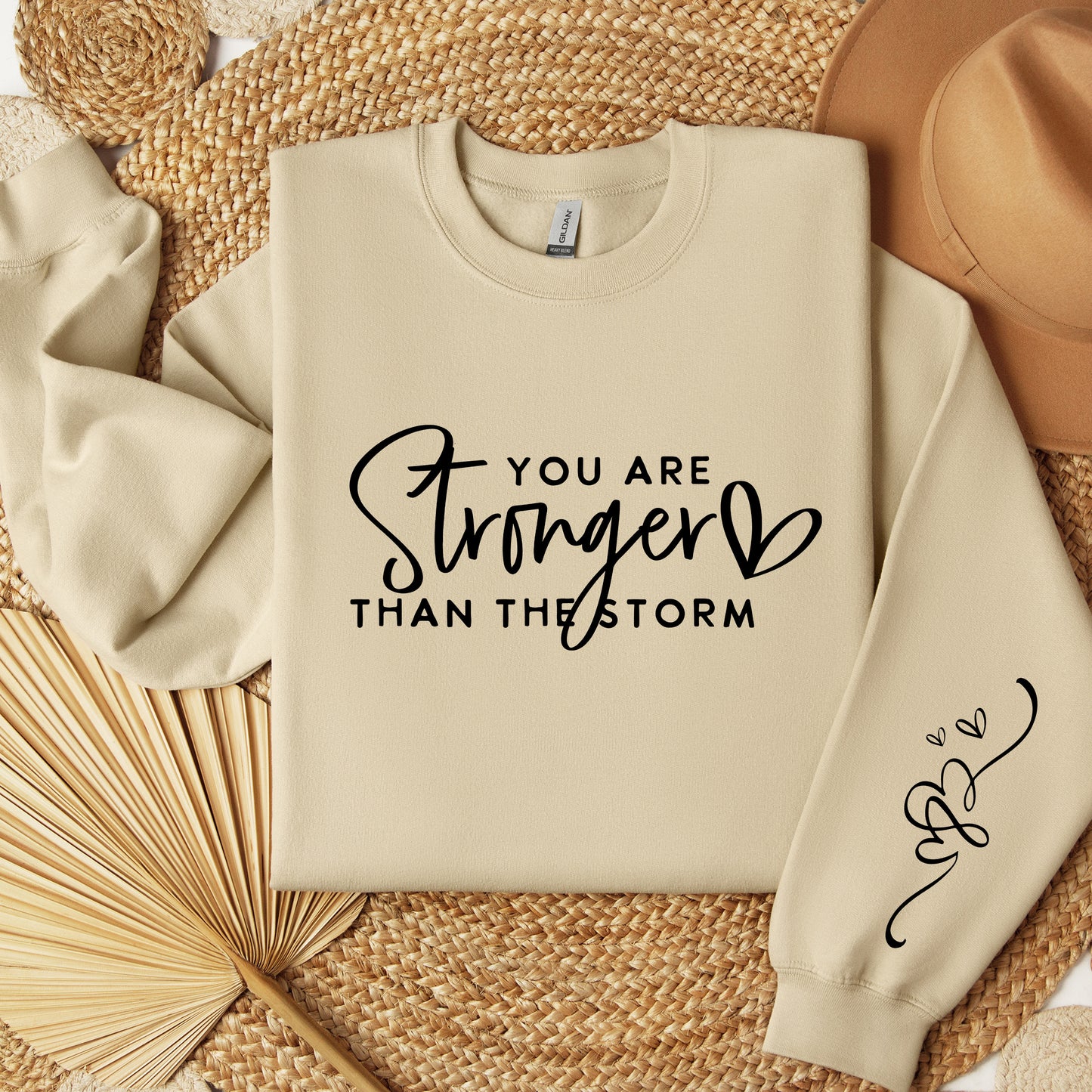 Stronger Than The Storm Crew neck, Inspirational Sweatshirt, Positive Sweatshirt, Motivational Sweater,Empowered Women,Sweatshirt For Women