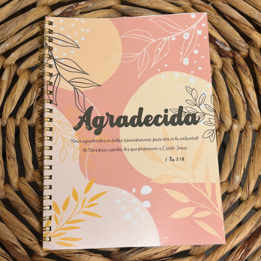 Agradecida Notebook, Grateful Notebook, Spiral notebooks | Soft cover journal | Faith notebook , Gifts for Women, Christians Gifts, Notebook For Church Devotional, Floral Prayer Journal Church Notes Personalized Bible Journal