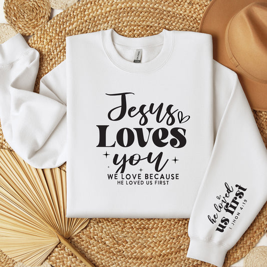 Christian Sweatshirt & Hoodie, Jesus Loves You Tee, Christian Merch, Christian Sweater, Jesus Shirt,Bible Verse Shirt, Trendy Christian Tee