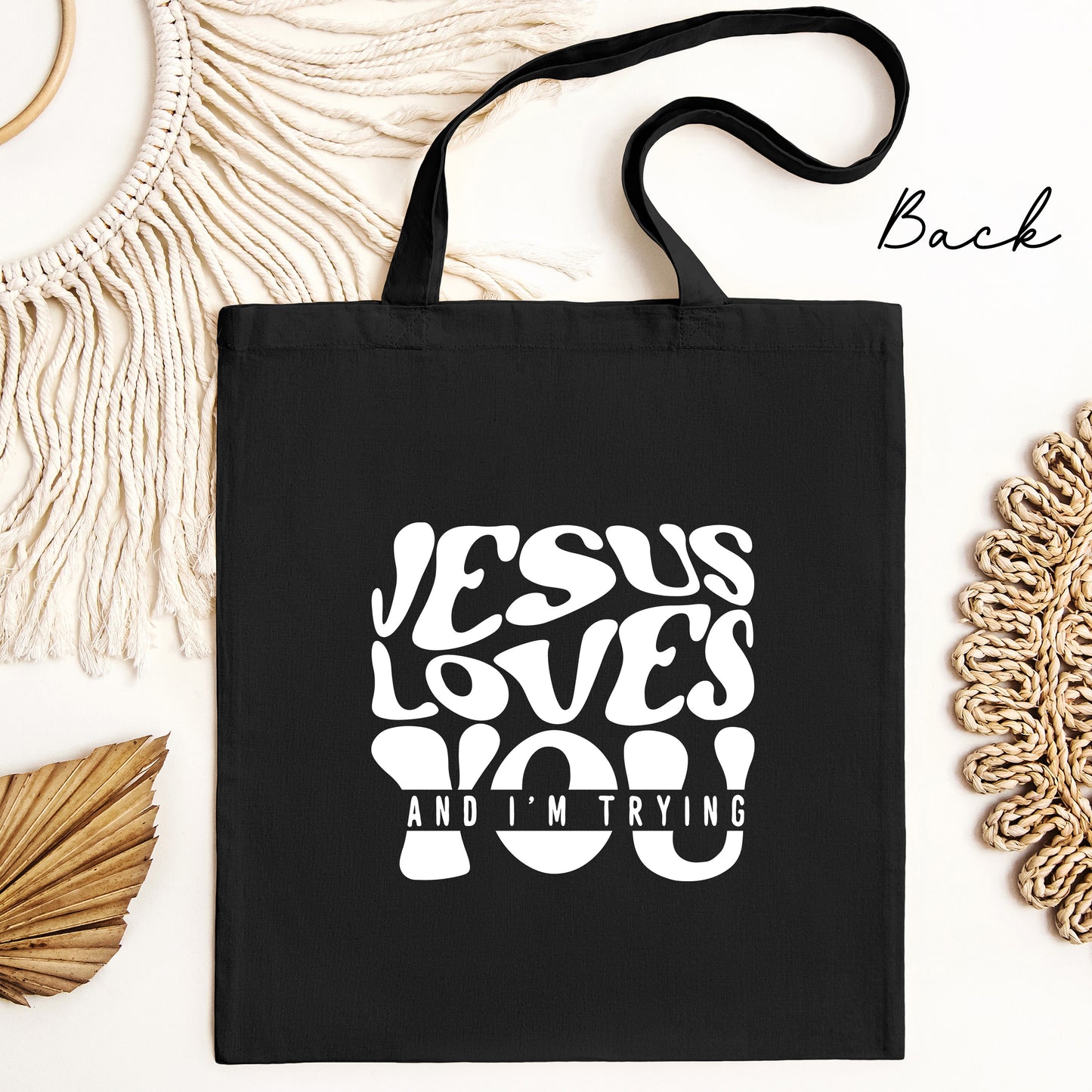 Jesus Loves You Canvas Tote Bag for everyday, Book Lovers, Bible Bag, Christian Gifts, Faith Gift