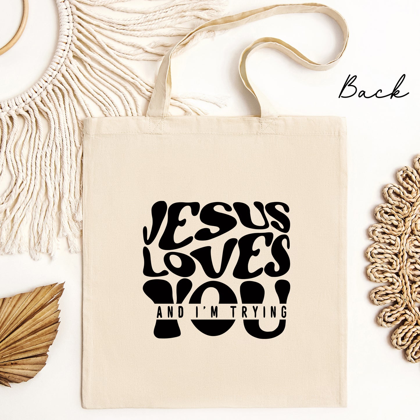 Jesus Loves You Canvas Tote Bag for everyday, Book Lovers, Bible Bag, Christian Gifts, Faith Gift