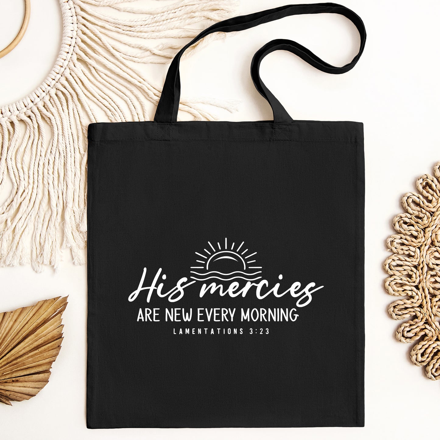 His Mercies Are New Every Morning Tote Bag, Christian Tote Bag, Bible Quotes, Motivational Gifts, Religious Tote Bag, Inspirational Gifts